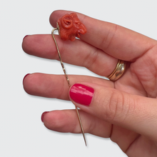 Load image into Gallery viewer, 19th Century Grand Tour Coral Goat Stickpin
