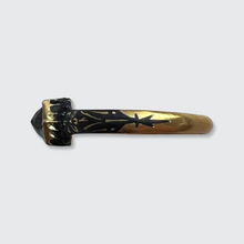 Load image into Gallery viewer, Renaissance Rock Crystal &amp; Black Enamel Ring