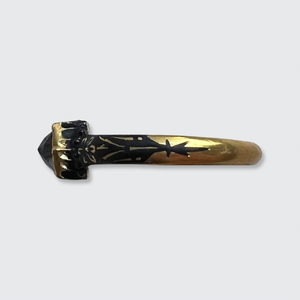 Renaissance Rock Crystal & Black Enamel Ring