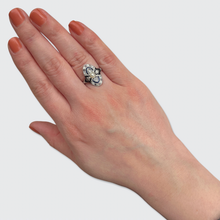 Load image into Gallery viewer, Art Deco Enamel, Sapphire &amp; Diamond Ring